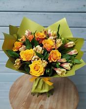 Букет цветов из:  Альстромерии и Розы в Летней Ставке