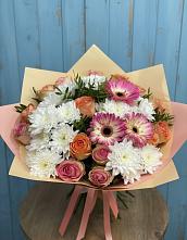 Букет цветов из:  Розы, Герберы и Хризантемы в Летней Ставке