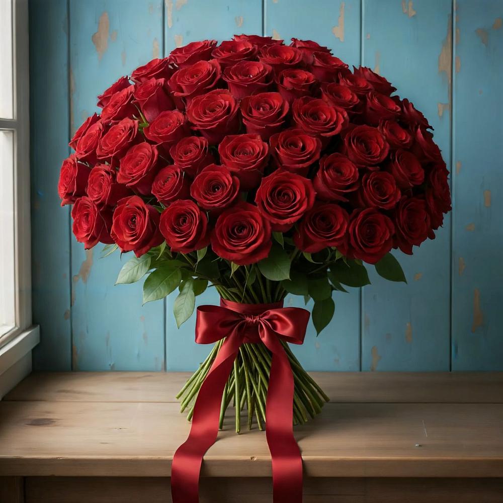 Букет Красные розы Блэк Меджик в Летней Ставке