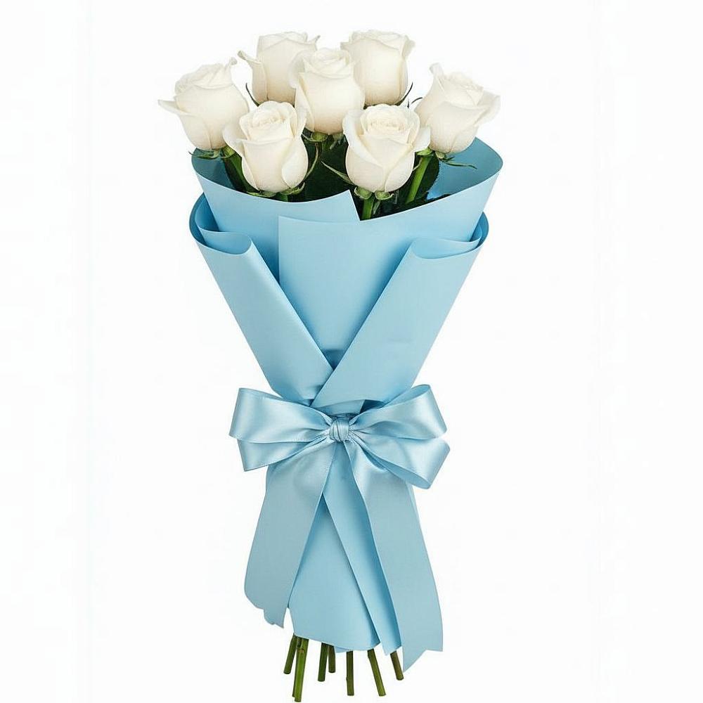 Букет 7 белых роз Проуд в Летней Ставке