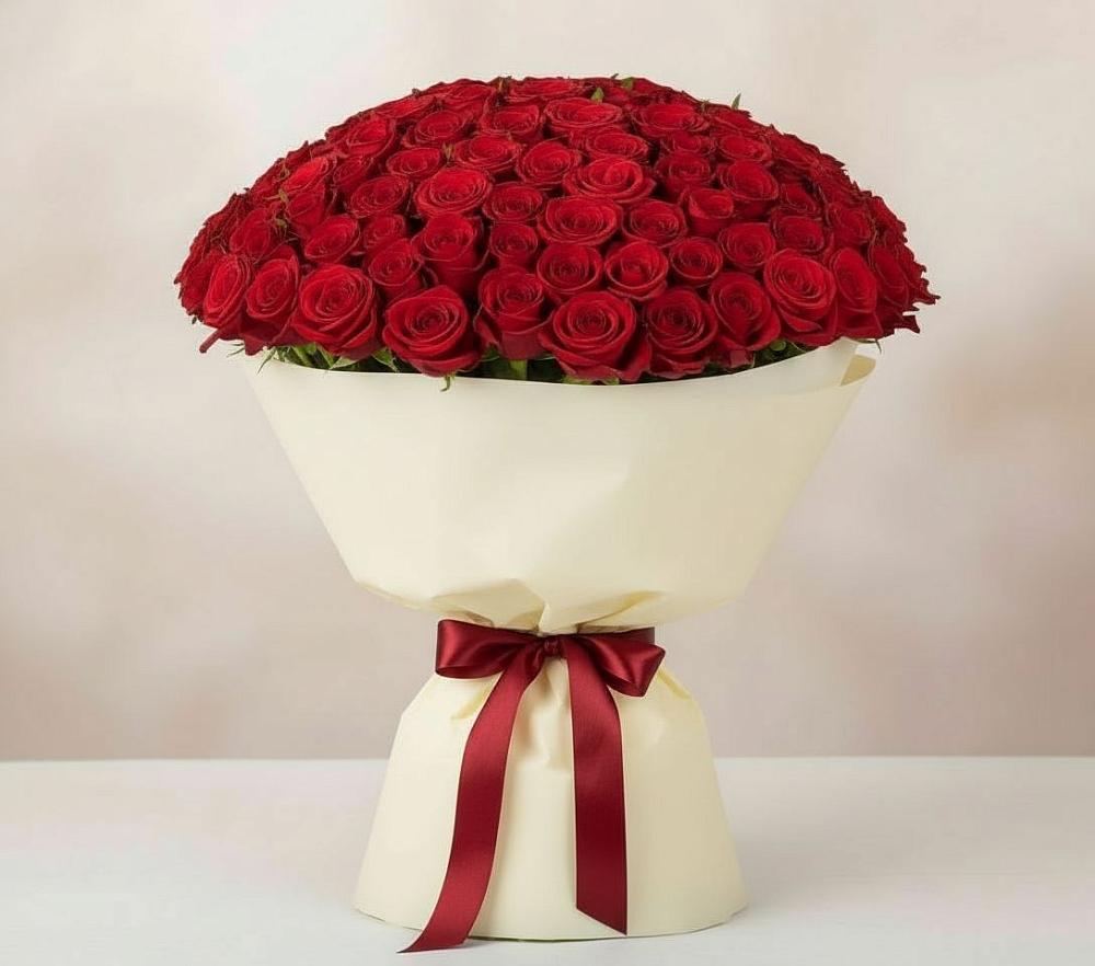 Букет 101 Красная роза Милано в Летней Ставке