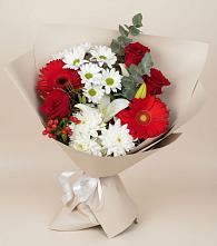 Букет цветов из:  Розы, Хризантемы, Герберы и Лилии в Летней Ставке