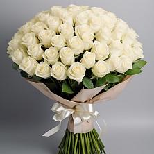 Букет 101 беля роза Белоснежка в Летней Ставке