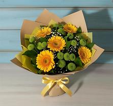 Букет цветов из:  Герберы и Хризантемы в Летней Ставке