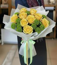 Букет цветов из:  Хризантемы и Розы в Летней Ставке