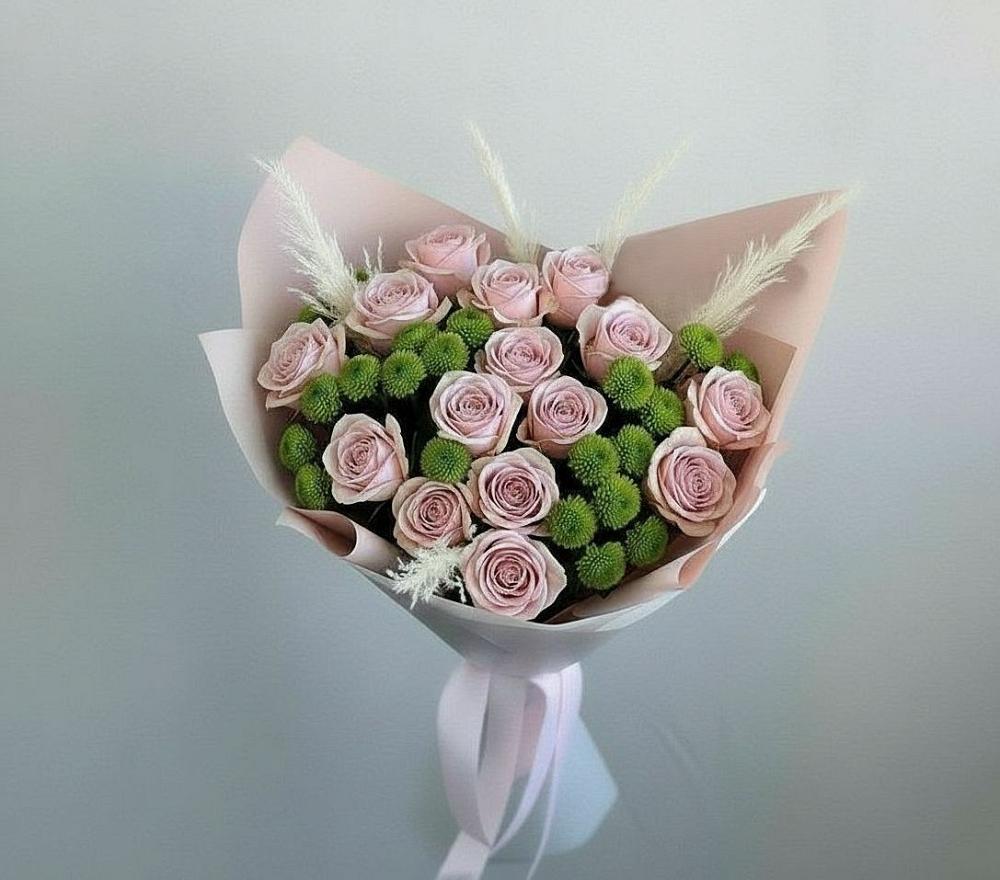 Букет цветов из: Розы и Хризантемы в Летней Ставке