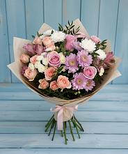 Букет цветов из:  Хризантемы, Розы и Альстромерии в Летней Ставке