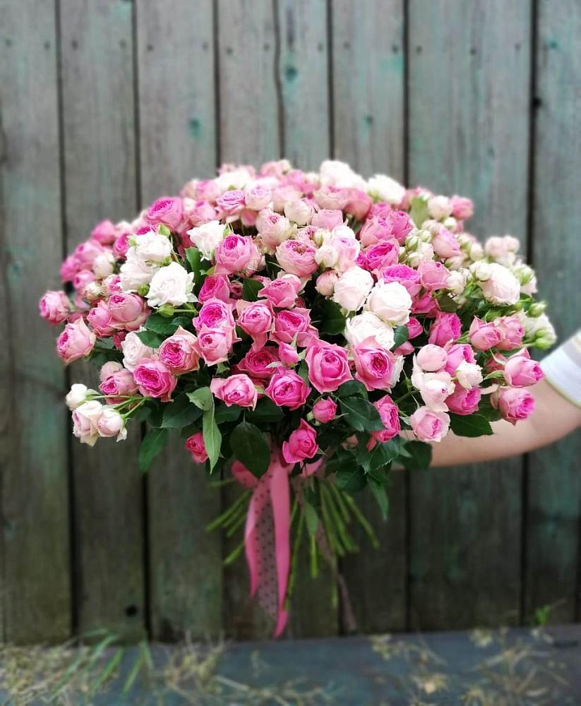 Букет Розовые кустовые розы Натали и Лав Лидия в Летней Ставке