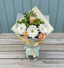 Букет цветов из:  Герберы, Розы и Хризантемы в Летней Ставке
