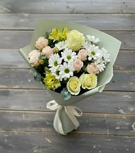 Букет цветов из:  Альстромерии, Розы и Хризантемы в Летней Ставке