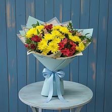 Букет цветов из:  Альстромерии и Хризантемы в Летней Ставке