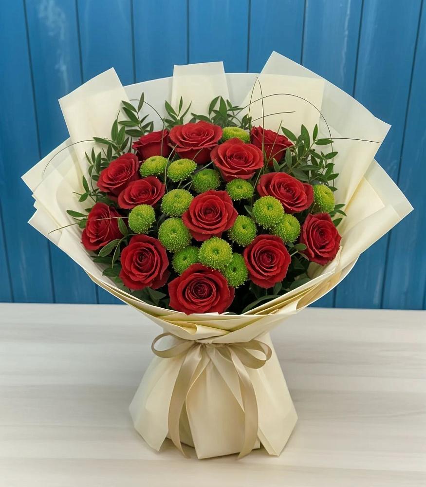 Букет цветов из: Розы и Хризантемы в Летней Ставке