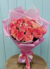Букет 15 Розовых роз Равель #REPLACE_PRED# Летней Ставке